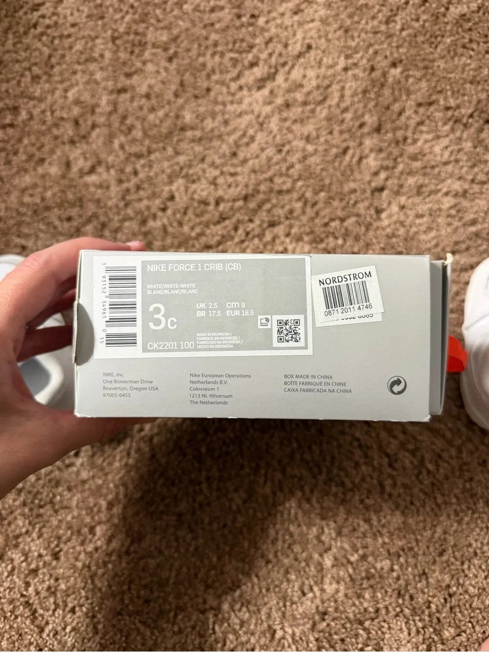 Nike White Baby Walker Sneakers with Hook-and-Loop Straps